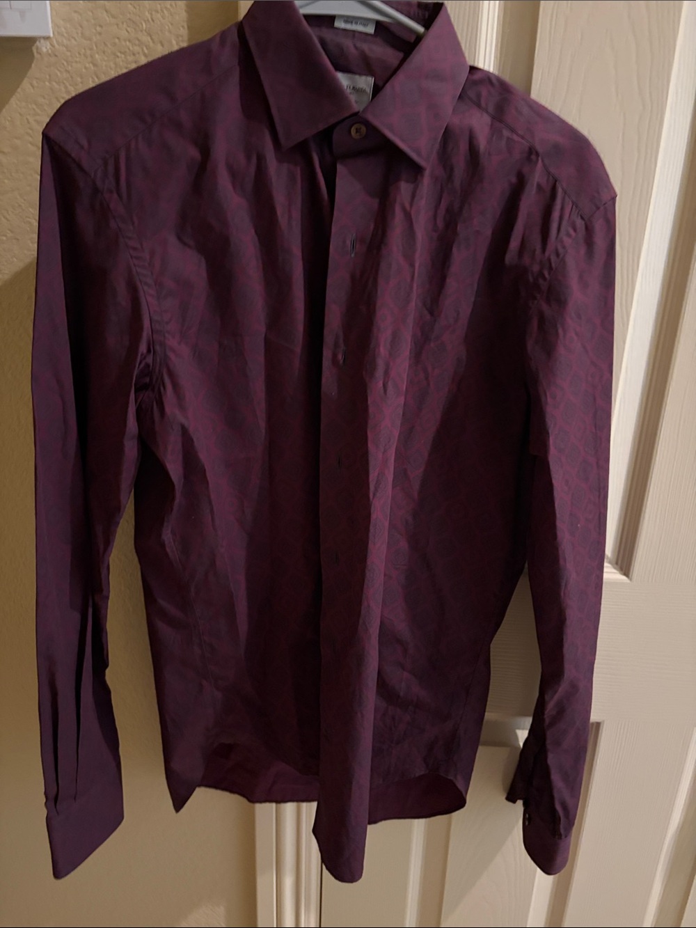 Slim Fit Men's Dress Shirt in Deep Plum